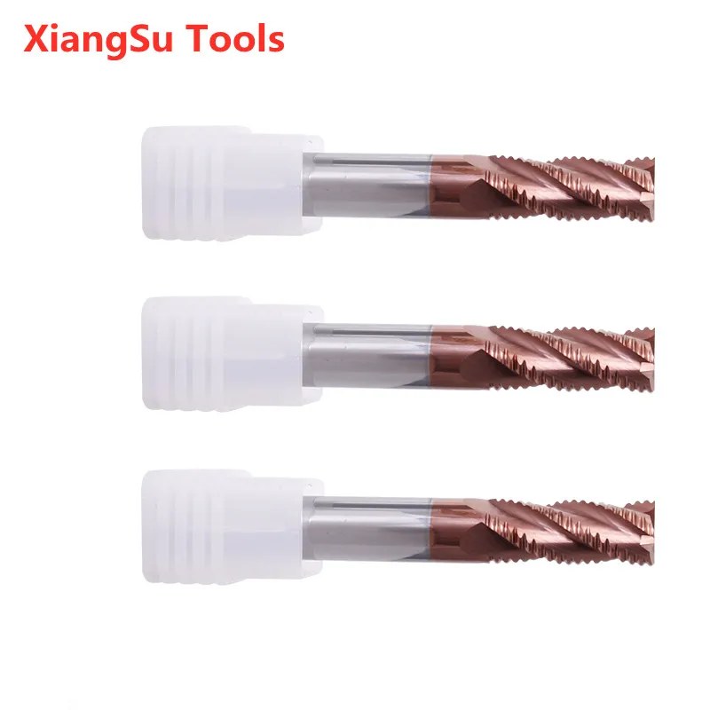 D10-D12mm 4 المزامير Hrc55 التخشين Endmill التصنيع باستخدام الحاسب الآلي مقطع تخديد سبائك التنغستن كربيد قطع آلة طحن أدوات للفولاذ
