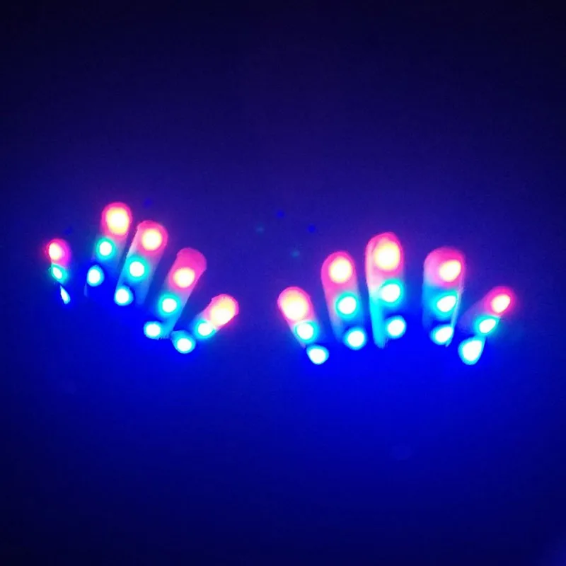 LED Flashing Magic Glove Light-Up Toys Glow In The Dark Toys Light Up Finger Tip Lighting Toys For Children Kids 1PC