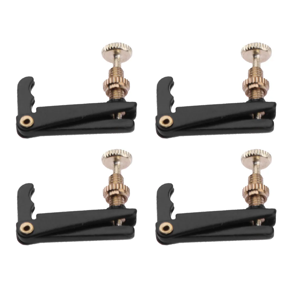 4pcs 4/4-3/4 Plated Iron Violin Fine Tuners Spinner  Adjuster Strings Hooks for Violin Musical Instrument for Violin Musical Ins