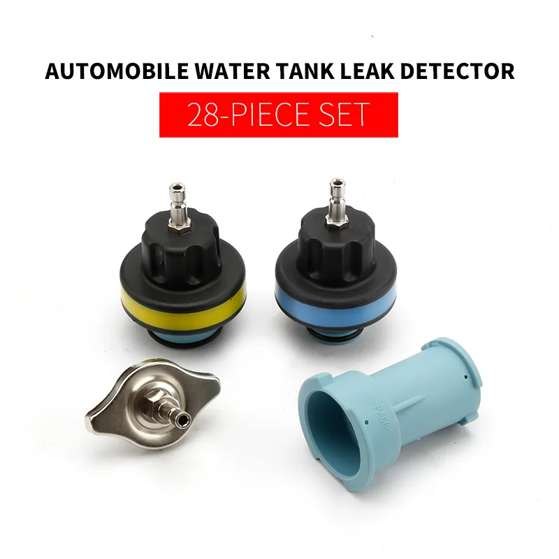 28Pcs Automobile Water Tank Pressure Leak Detection Tool Pressurizer Coolant Replacement Leak Detector Pressure Gauge Detector