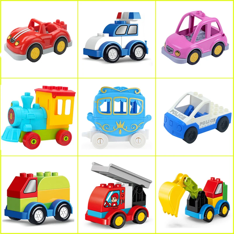 Building Blocks Accessories Bus Fire Truck Big Size Diy bricks Set Toys kids Educational Creative Toys for Children birthday Gif