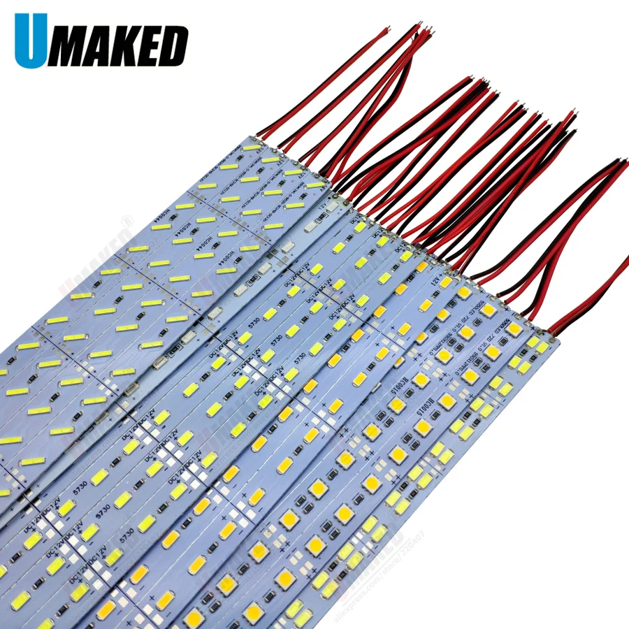 10pcs SMD5050 5630 2835 8520 7020 3030 Hard Rigid Strip High Brightness White Color LED Bar Light For Kitchen Under Cabinet lamp