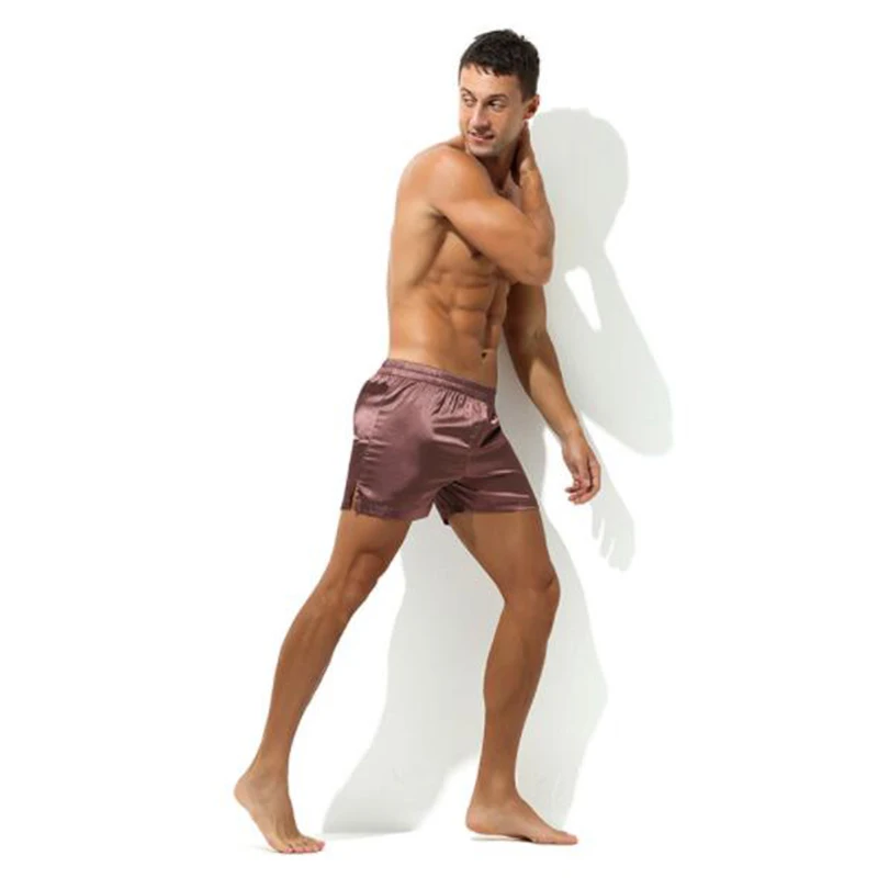 Men Underwear Sexy Underpants Boxer Shorts Ice Silk Calzoncillos Hombre Solid Ropa Interior Hombre Sleepwear Home Clothes Boxers