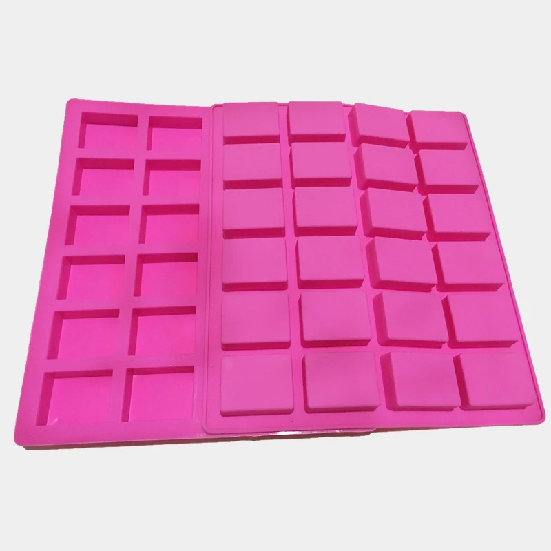 24Cavity Mini Rectangle Silicone Soap Mold Pudding Candy Mold DIY Cake Baking Handmade Soap Decorating Mould Soap Craft Supplies