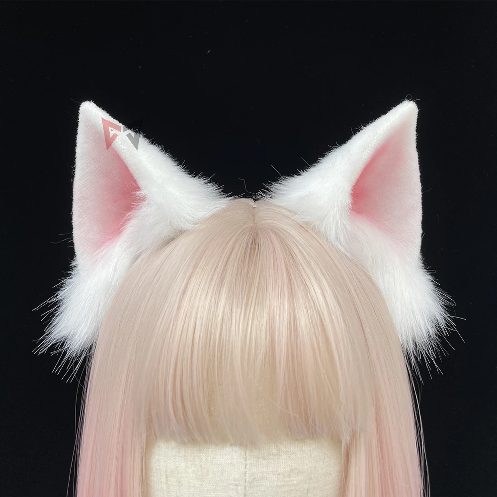 New Hand Made KDA New Cat Fox LOL Ahri Cosplay White Ears Hairhoop Hairbands Headwear For Costume Accessories