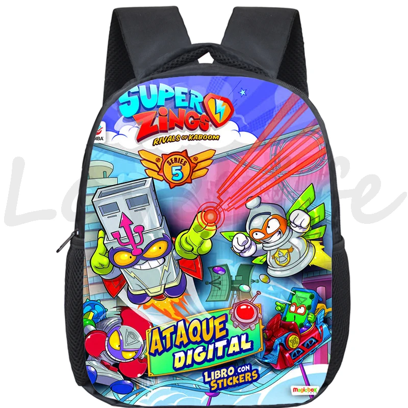 Crianças super zings mochila do jardim de infância dos desenhos animados saco de escola primária do bebê bookbag meninos meninas superzings mochila