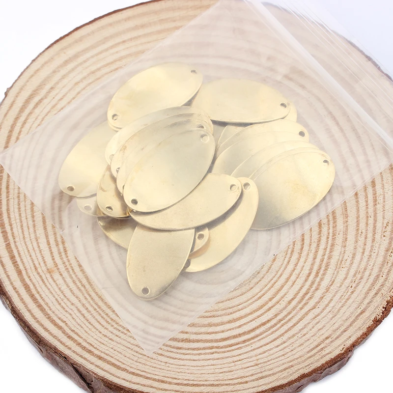 20 قطعة من موصلات سوار السحر البيضاوي من النحاس الخام مع فتحتين لصنع نتائج المجوهرات المصنوعة يدويًا #6