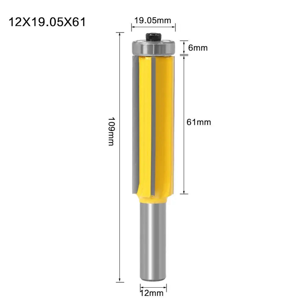 1PC 12MM Shank Milling Cutter Wood Carving Flush Trim bit Z4 Pattern Router Bit Top Bottom Bearing Bits Milling Cutter Woodwork