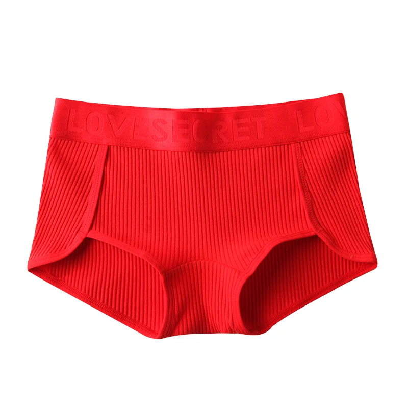 Lucky Red Women Panties Seamless Mid-Waist Intimates Breathable Cotton Crotch Underpants Female Underwear Soft Comfort Briefs