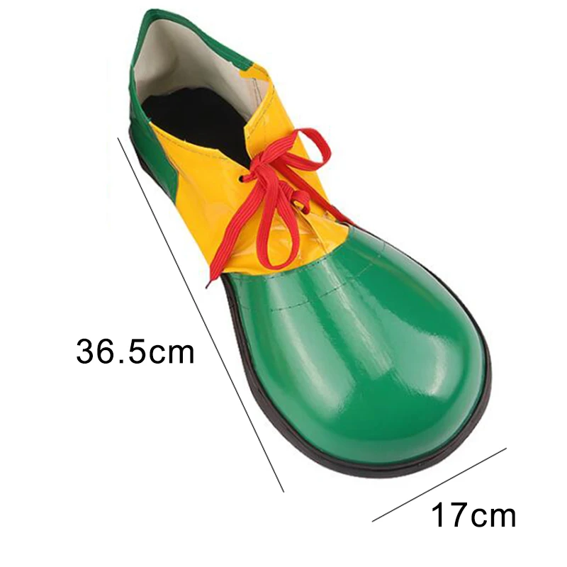 Halloween Funny Colorful PU Clown Shoes Adults Magic Cosplay Shoes Performance Costume Props Masquerade Party Dress Up Decorate