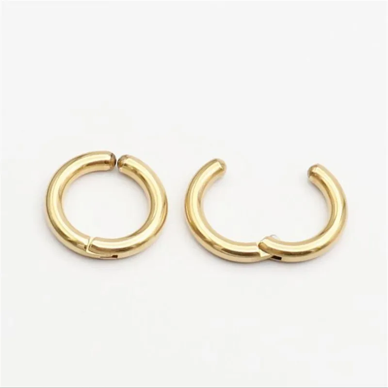 Large Stainless Steel Hoop Earrings 1Pair round Shape 3mm*12mm Men's Black Color