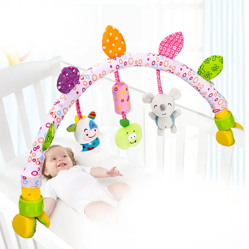 Baby Hanging Toys Stroller Bed Crib For Tots Cots Rattles Seat Plush Stroller Mobile Gifts Animals Rattles Educational Baby Toys