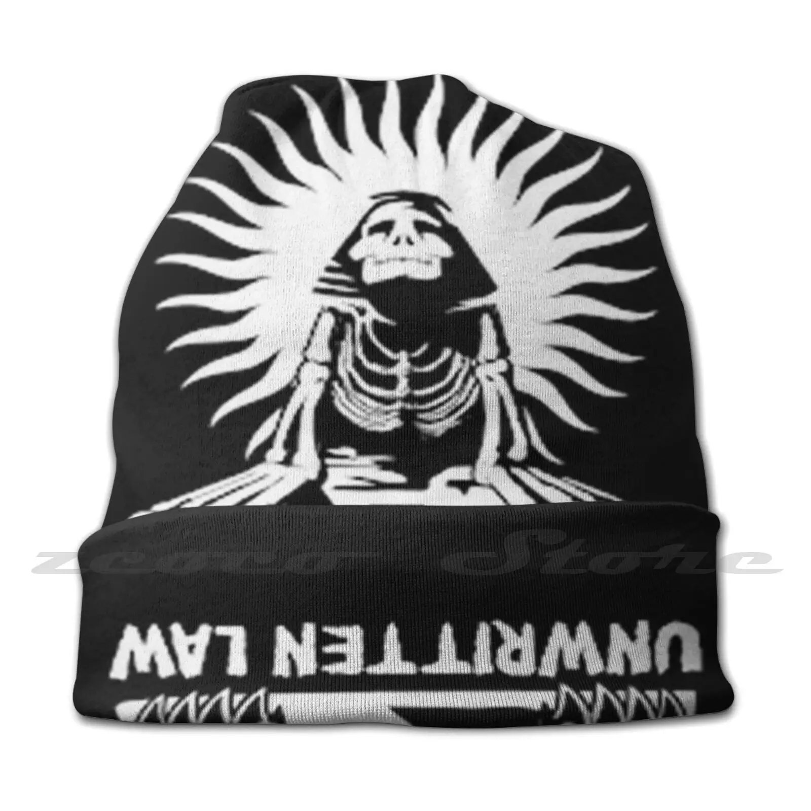 Unwritten Law-Sphinx Graphic Diy Pullover Cap Knit Hat Plus Size Keep Warm Elastic Soft Unwritten Law Punk Punk Band Music