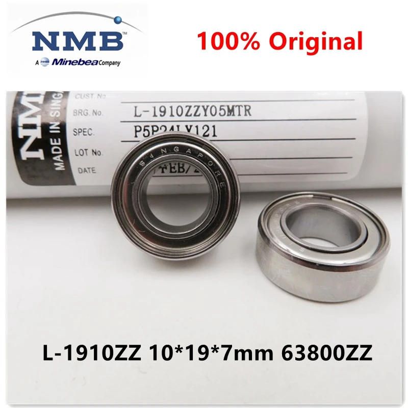 

original NMB high speed bearing L-1910ZZ 10*19*7mm 63800ZZ precision miniature ball bearings 1910 63800 10x19x7 mm