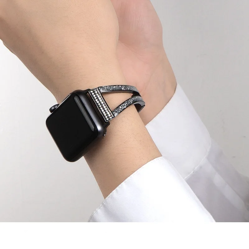 Metal diamond strap for Apple watch 7 45mm 41mm 6 5 4 SE 44mm 40mm Luxury replacement bracelet strap for iwatch 3 2 1 42mm 38mm