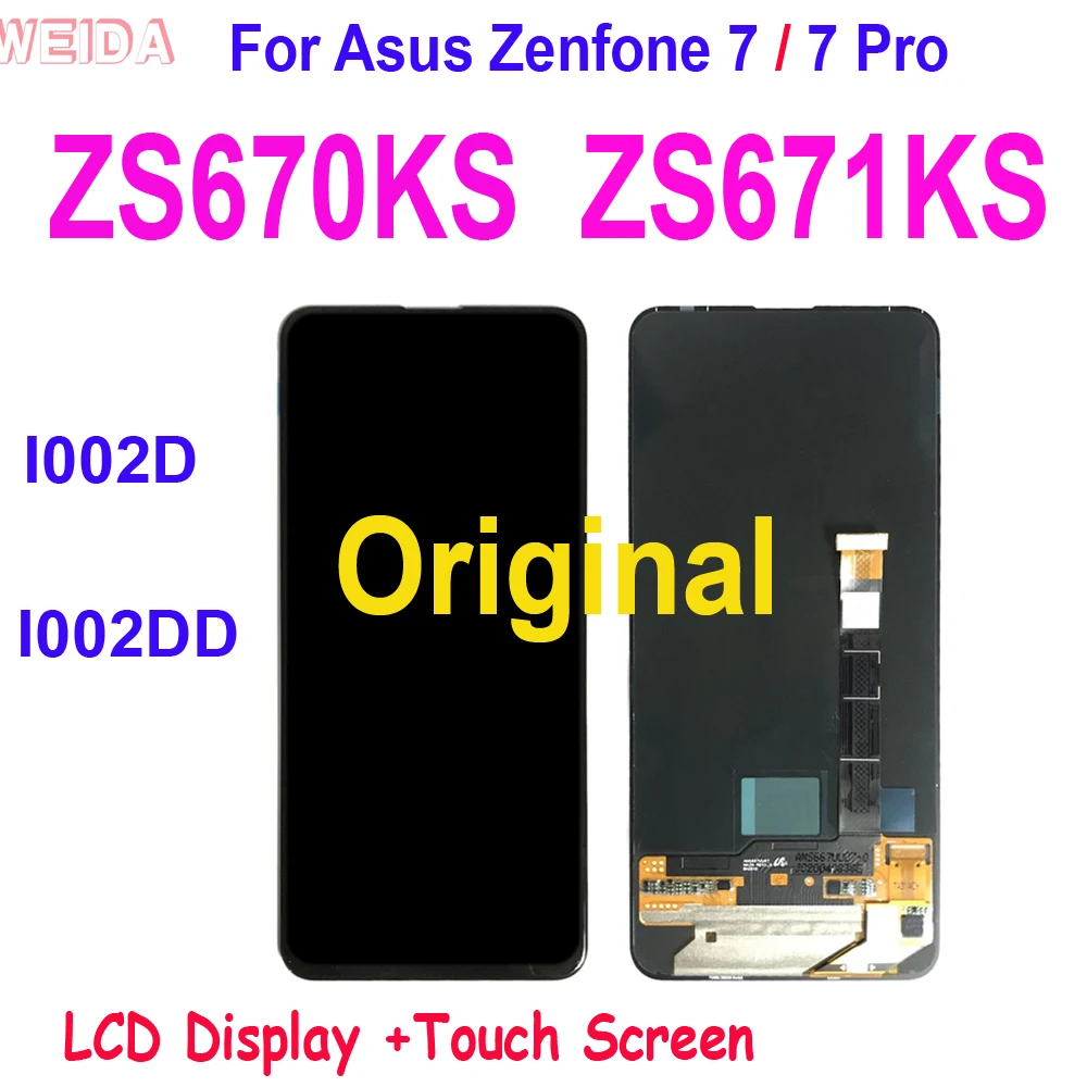 Original LCD For Asus Zenfone 7 ZS670KS I002D LCD Asus Zenfone 7 Pro ZS671KS I002DD LCD Display Touch Screen Digitizer Assembly