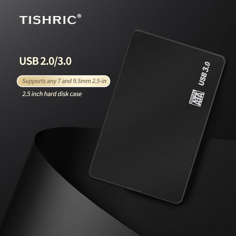 TISHRIC-외장 하드 드라이브 Hdd 케이스, 하드 디스크 케이스 Hdd 인클로저 박스 2.5 SATA USB 3.0 어댑터 HD 외장 HDD 박스