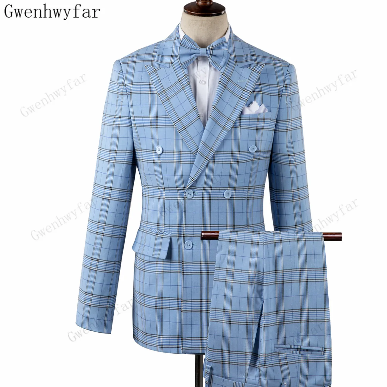 

Gwenhwyfar Male Formal Business Plaids Suit for Men's Fashion Boutique Plaid Wedding Dress Suit ( Jacket + Vest + Pants ) G3105