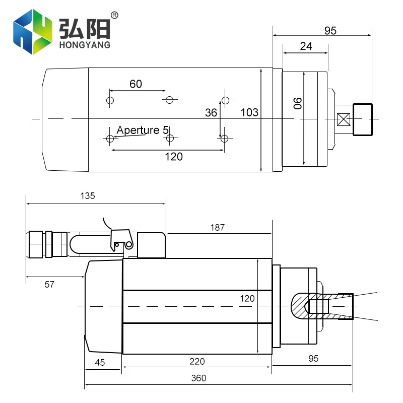 Moteur de broche de fraisage CNC, broche carrée refroidie à l'air, pliable pour le calcul du routeur CNC, machine de gravure de travail, 220V, 380V, 18000 KW, ER32