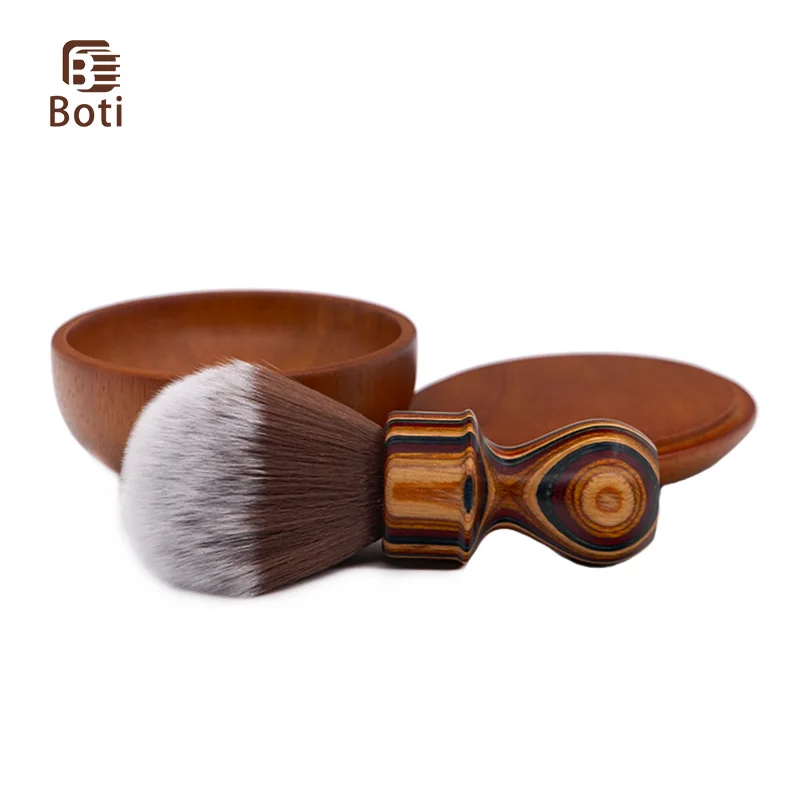 Boti Brush-Shaving Customized Kit Wooden Shaving Bowl Handmade Men's Morning Cleaning Beard Tool Kit Pour Barbe