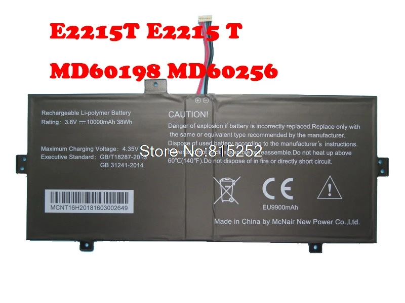 

Laptop Battery For MEDION E2215T E2215 T MD60198 MD60256 MD60252 MD60199 MD60229 MD60198 MD60180 MD60170 10000 mAh 38 Wh 3.8V