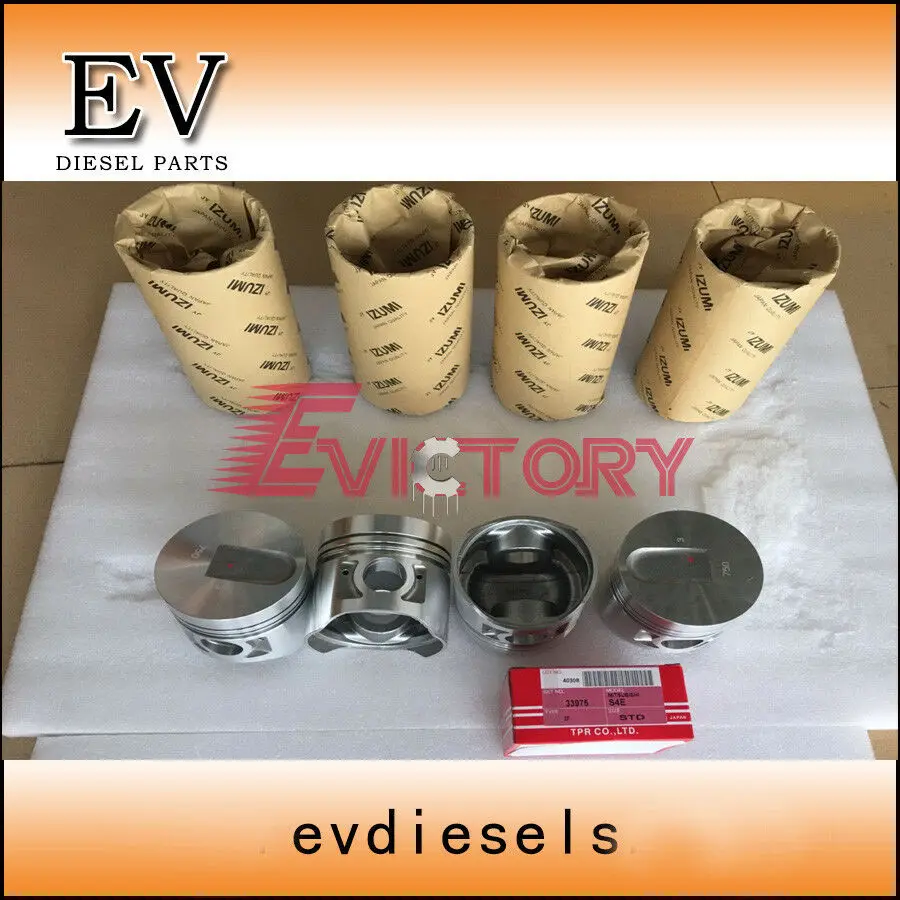 For Mitsubishi S4E-2 S4E2 piston+ ring sleeve gasket and bearing kit