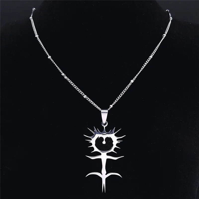 Fashion Ghostemane Stainless Steel Charm Necklaces for Women Ghostemane Pendant Chain Necklaces Jewelry collar N3790S03