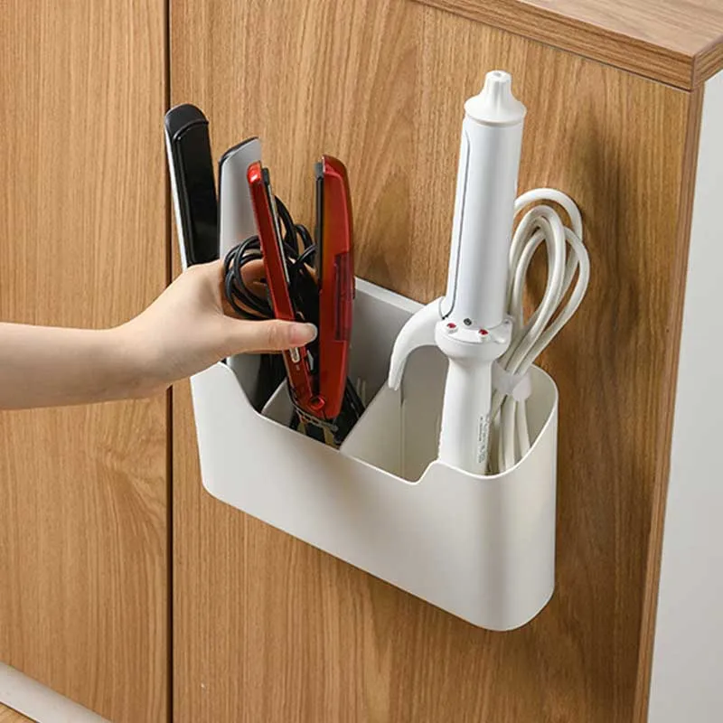 New Hair Dryer Storage Box Wall-floating Bathroom Accessories Organizer Bin Toothbrush Holder Rack Large Makeup Mask Holder Case