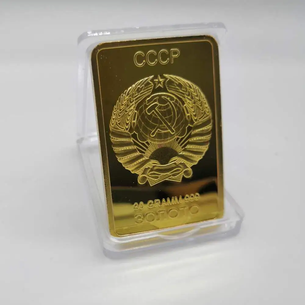 روسيا الاتحاد السوفياتي شعار وطني CCCP 30 جرام 999 سبائك الذهب بار روسيا تذكارية المعادن عملة جمع