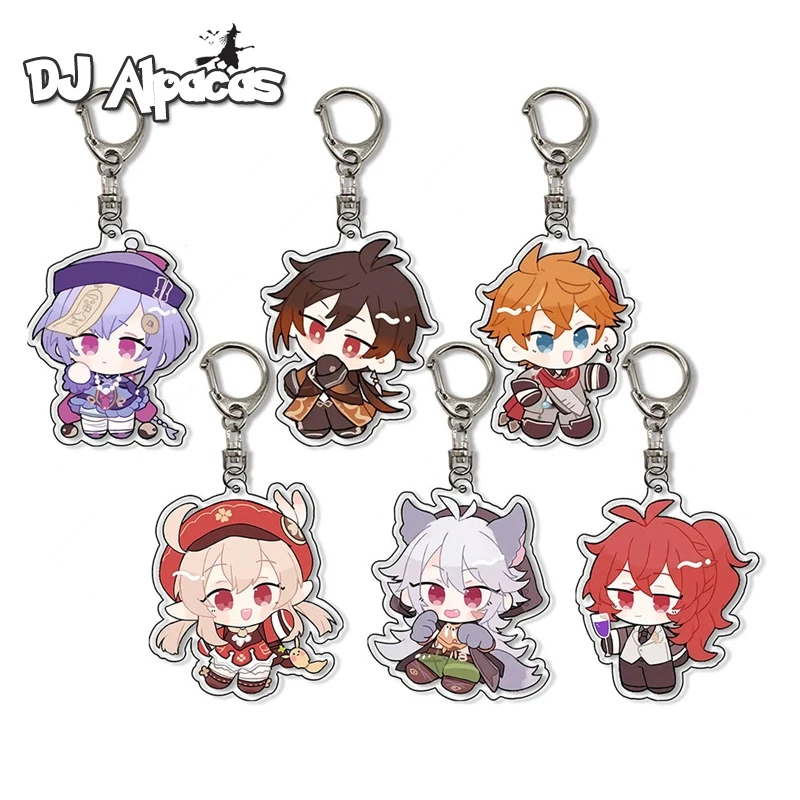 Anime Keychain Genshin Cospaly 액세서리 임팩트 Venti Paimon Player Diluc Klee Womens 귀여운 가방 펜던트 열쇠 고리 선물