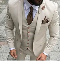 Men Suits Prom Tuxedo Slim Fit 3 Piece Groom Wedding Suits For Men Custom Blazer Terno Masuclino 3 Pieces (Jacket + Vest + Pant)
