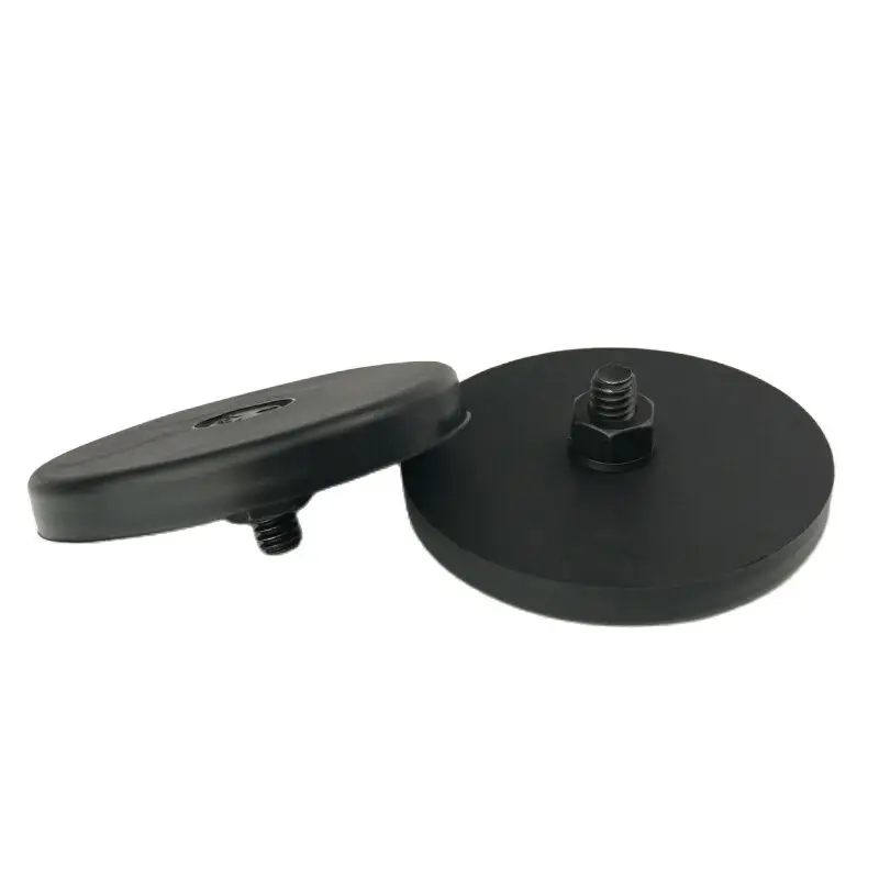 

2pcs D60mm Super Powerful Neodymium Magnetic Base with 1/4inch Thread and Coated Rubber for Camera Video Led Signal Working Lamp