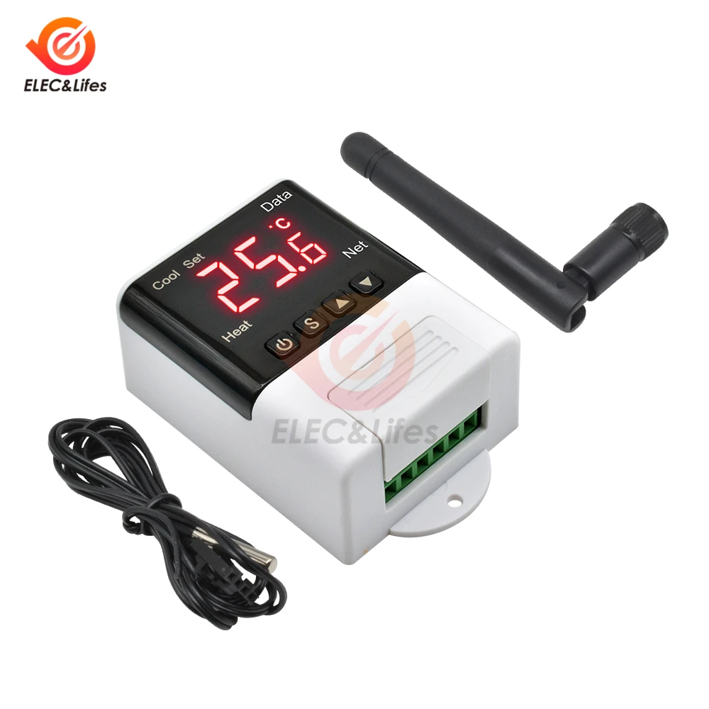 DTC1201 AC 110V 220V Digital Thermostat NTC Sensor LCD Display WiFi Temperature Controller Thermoregulator For heating cooling