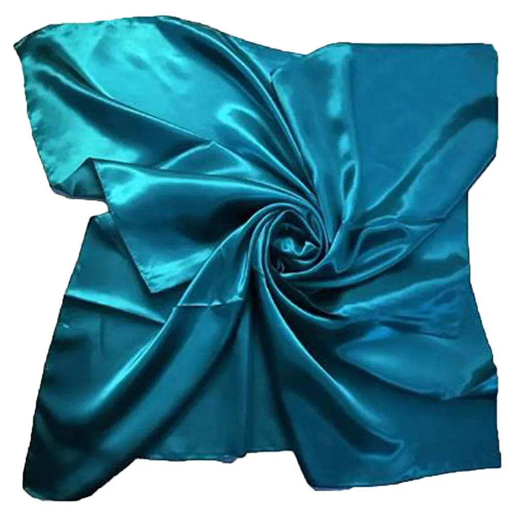 1PC Unisex Satin Silk Bandana  Multifunction Scarf Large 90x90 cm Square Plain Adult Universal Head Neck Scarf Wrap 24 Colours