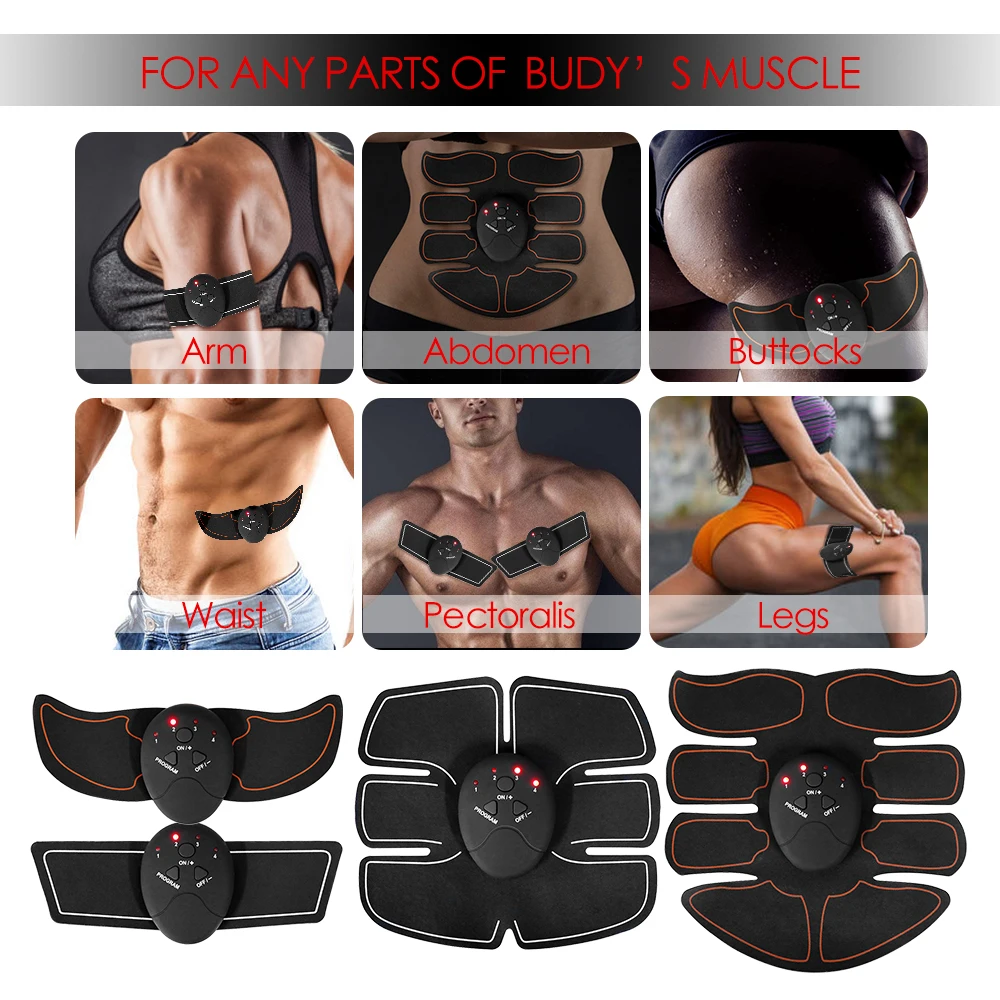 ABS Massage Muscle Stimulator Fitness EMS Hip Trainer Lifting Buttock Abdominal Trainer Weight Loss Body Slimming Massager