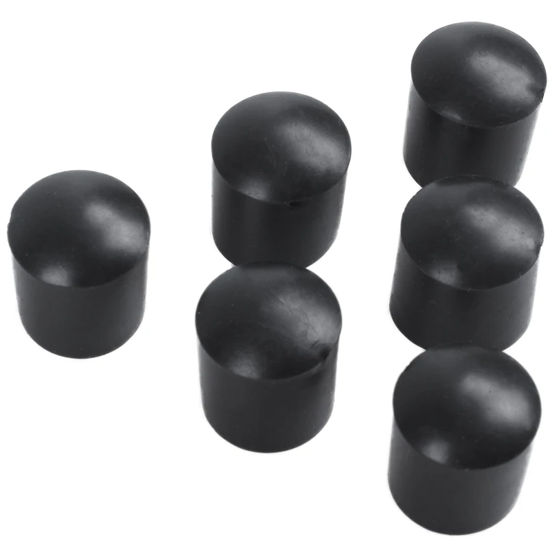 Rubber Caps 40-Piece Black Rubber Tube Ends 10mm Round