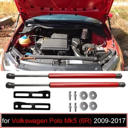 For Volkswagen VW Polo Mk5 6R 6C 2009-2017 Front Hood Bonnet Modify Gas Struts Shocks Carbon Fiber Damper Lift Supports Absorber