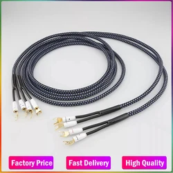 Pair Audiocrast SP14 HIFI Silver plated Speaker Cable Hi-end OCC Speaker Wire For Hi-fi Systems Y Plug Banana plug