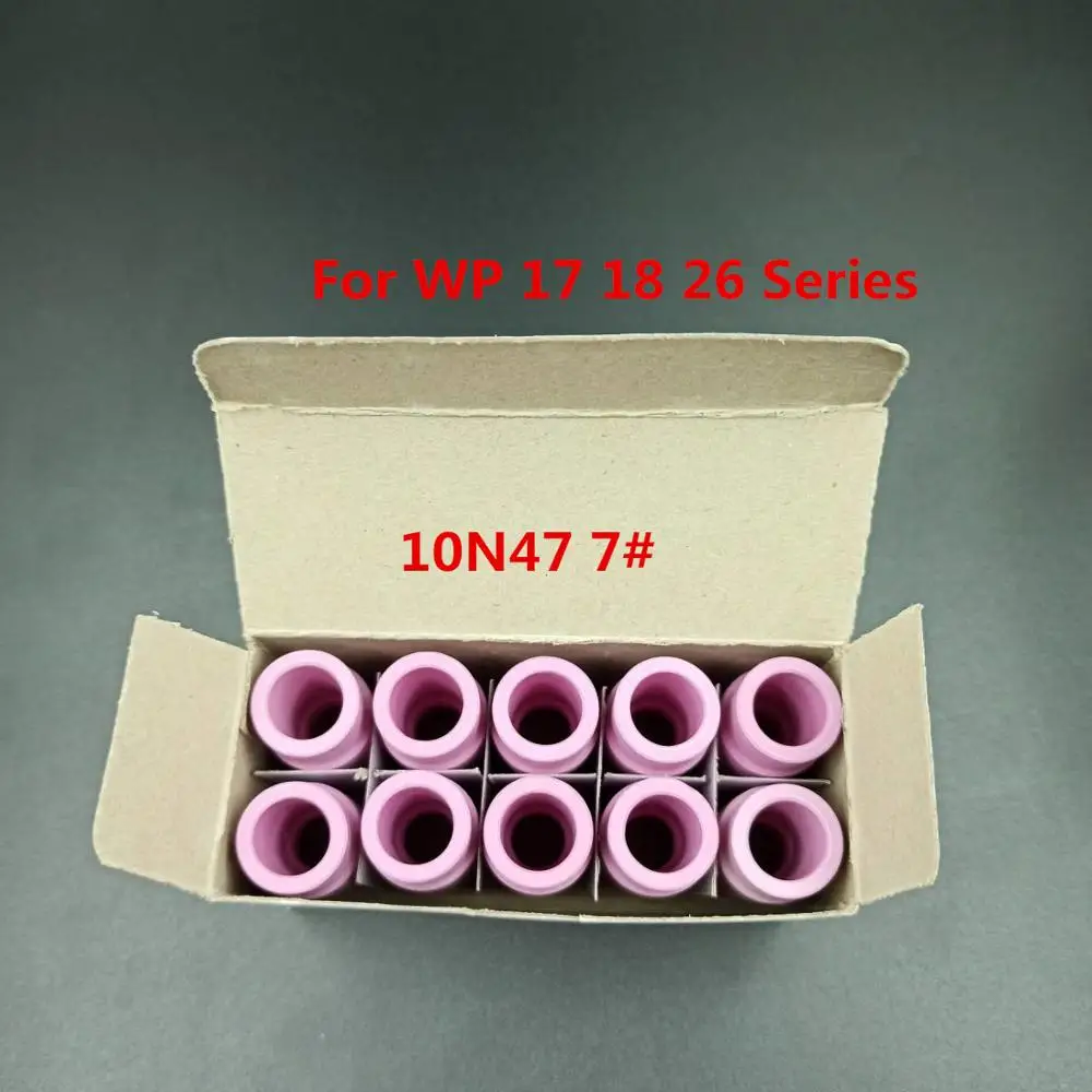 10 Pcs TIG Alumina Ceramic Nozzles Gas Lens Cup TIG Consumables 10N47 7# Fit Welding Torch SR PTA DB WP 17 18 26 Series