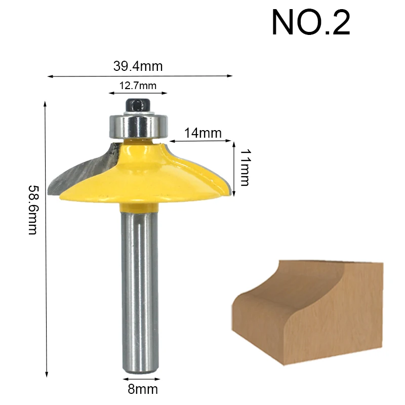 Imagem -06 - Lavie-bit Router Conjunto com Haste Gaveta Round Over Beading Moinho de Afiação Fresa de Madeira Carbide Woodwork Mc02181 mm 12 mm Haste Pcs