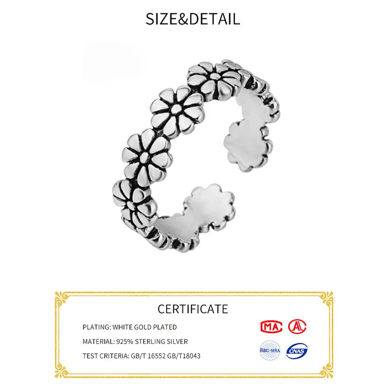 Bfclub Zilveren Kleur Bloemen Vinger Ringen Oogverblindende Daisy Weide Stapelbare Ring, Clear Cz Voor Vrouwen Bruiloft Sieraden