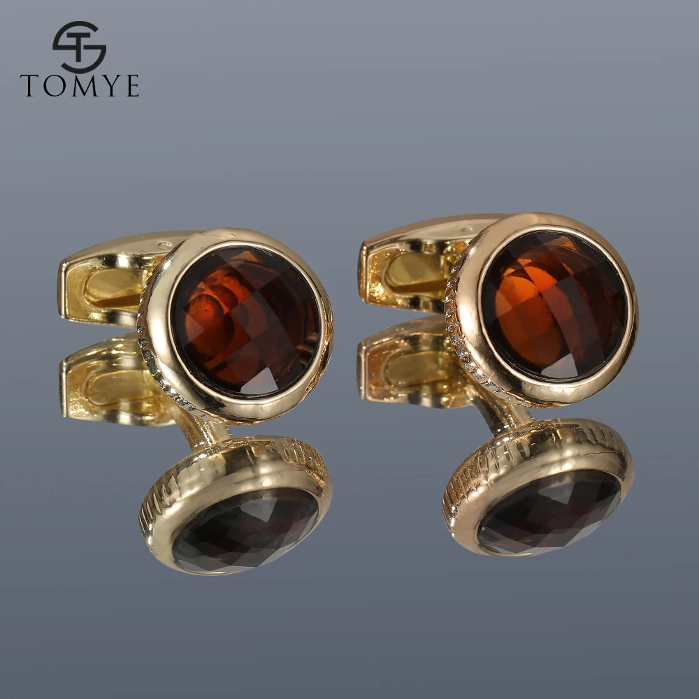 

Мужские Запонки TOMYE XK20S048-2 высококачественные модные коричневые Кристальные пуговицы Формальные круглые запонки для рубашки для свадебных подарков