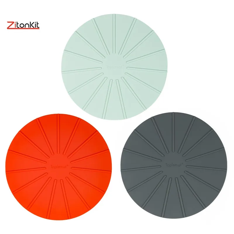Almohadilla de aislamiento térmico redonda de silicona para mesa, salvamanteles de 30cm, antideslizante, antiquemaduras y de alta temperatura