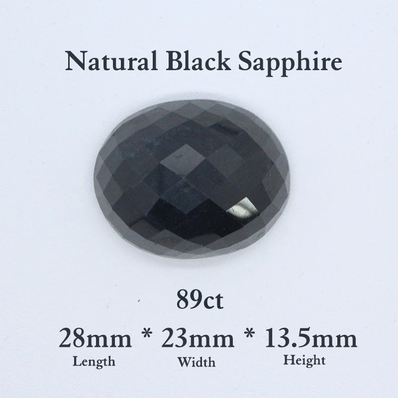 89ct 28mm * 23mm * 13.5mm 100% Natural Black Sapphire Loose Gemstone Divination Gemstone