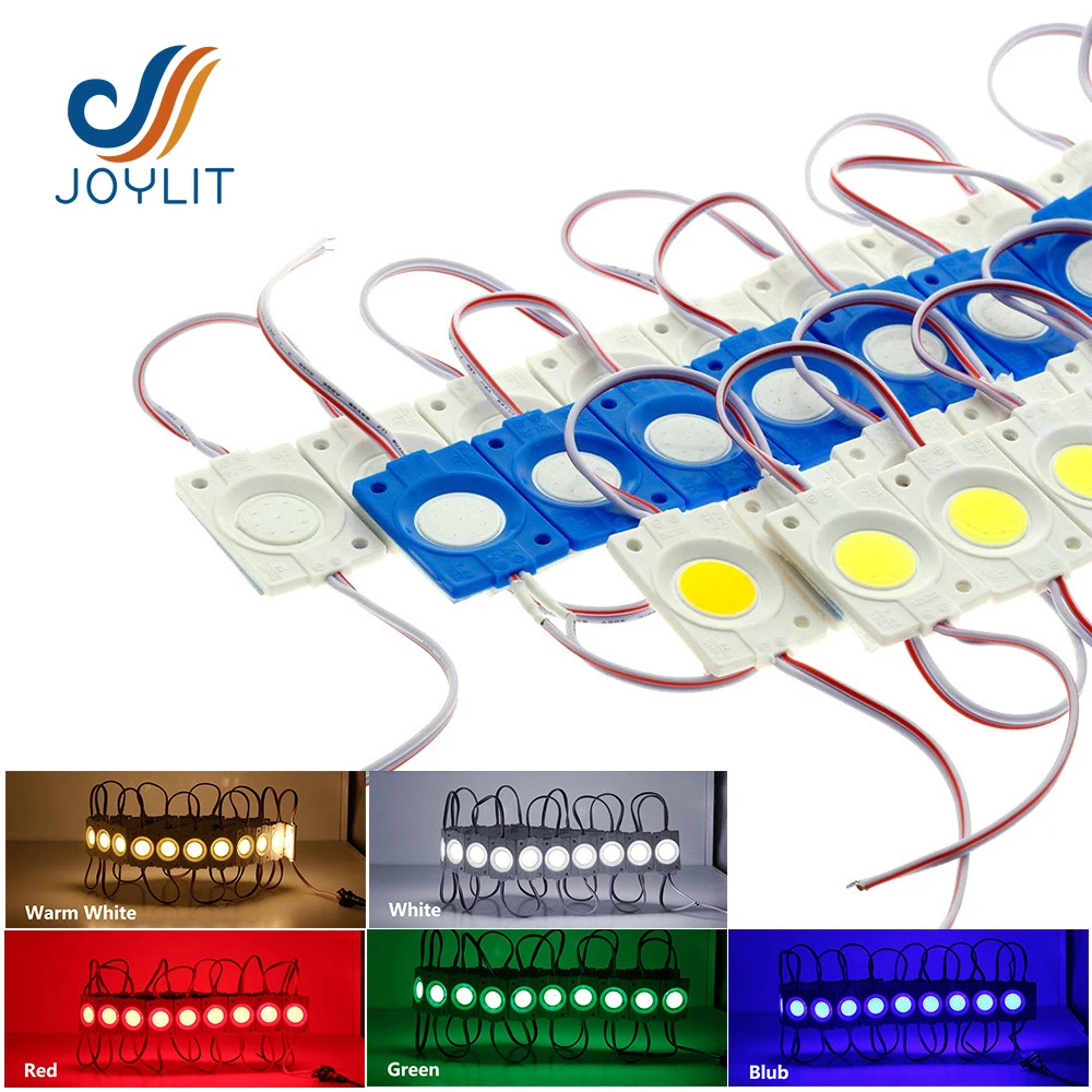 20PCS 12V Injection Molding 2.4W DC 24V COB LED Module Pink Red Blue Warm White Used For Advertising Box Lighting