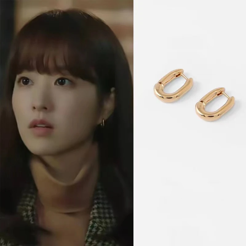 same Park BoYoung French style elegant Oval Earrings simple open superior quality Earrings