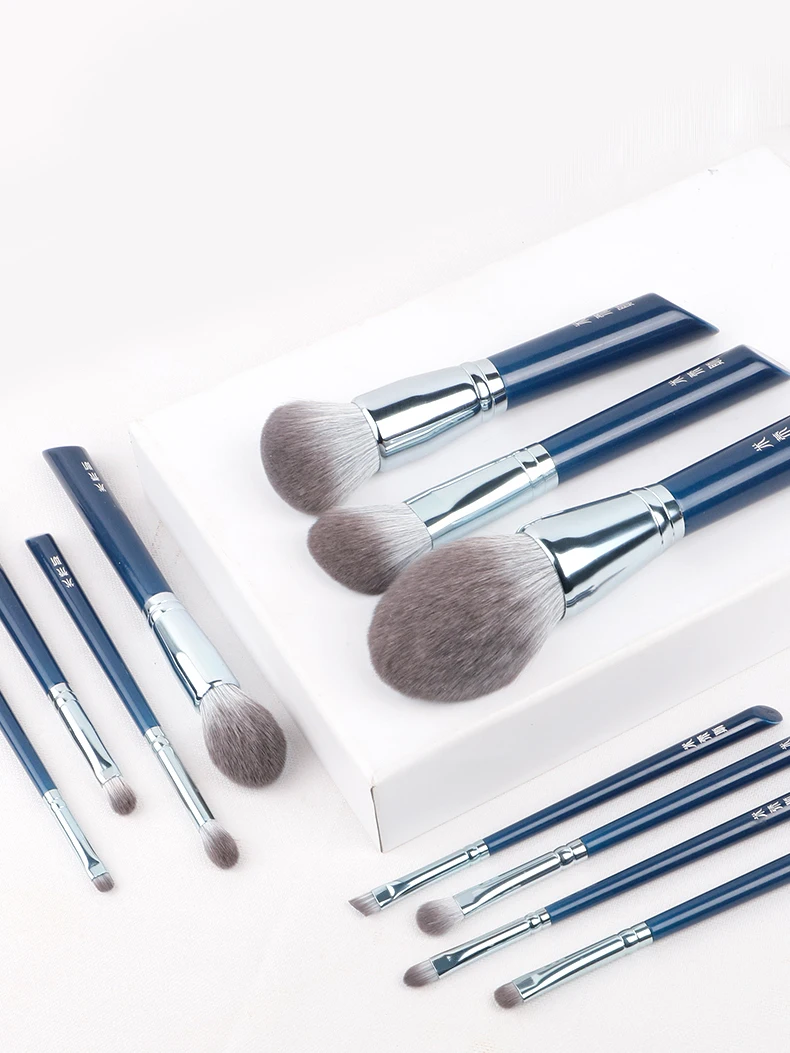 MyDestiny makeup brush-The Sky Blue 11pcs super soft fiber makeup brushes set-high quality face&eye cosmetic pens-synthetic hair