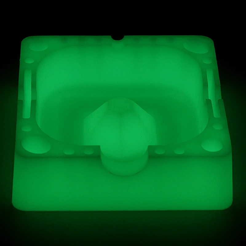 Square Silicone Ashtray, Glow in the Dark, Eco-Friendly, Soft Cigarette Holder