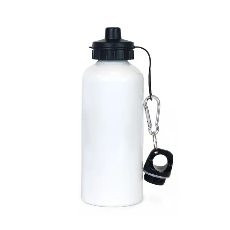 600ml Sublimation Blank Water Bottle For Print Sport Club Hiking Bike with hook Travel Aluminium Portable Drink Bottle