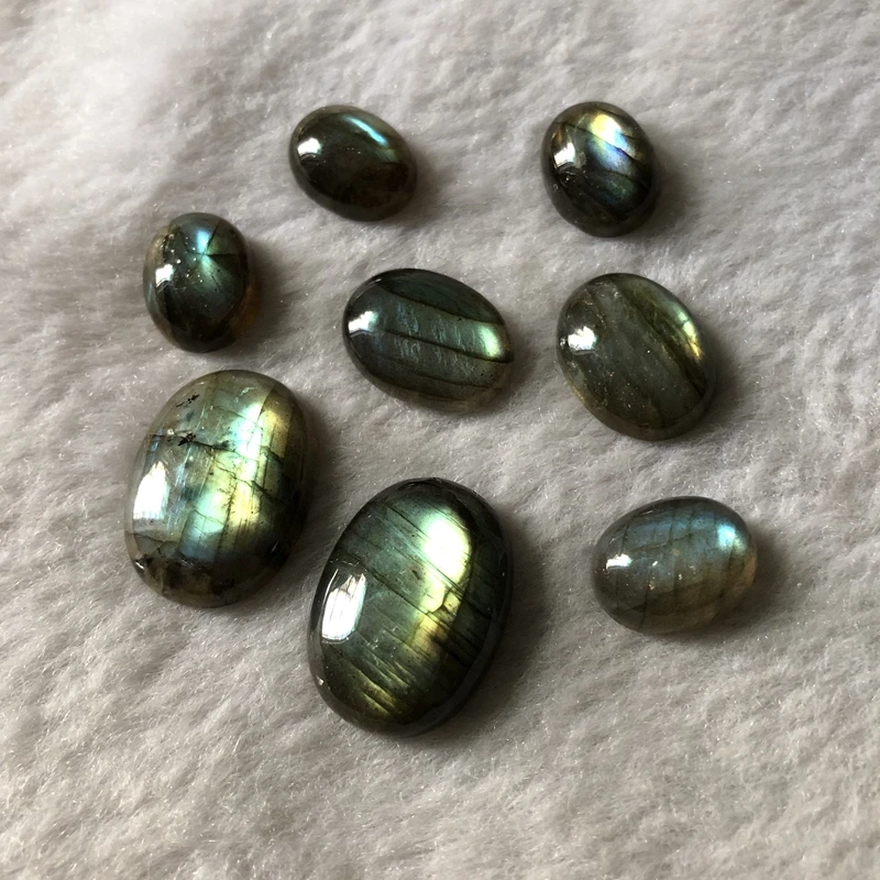 Wholesale 1 Rainbow Labradorite Gemstone Bead Cabochon 11x14mm 13x17mm 17x23mm Oval  Gem Stone Cabochon Ring Face